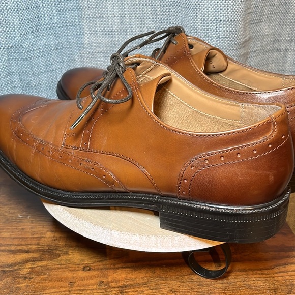 Nunn Bush Nelson Comfort 11‎ Cognac Oxford Lace Up Dress Shoes Wingtips Cushion - Picture 5 of 9